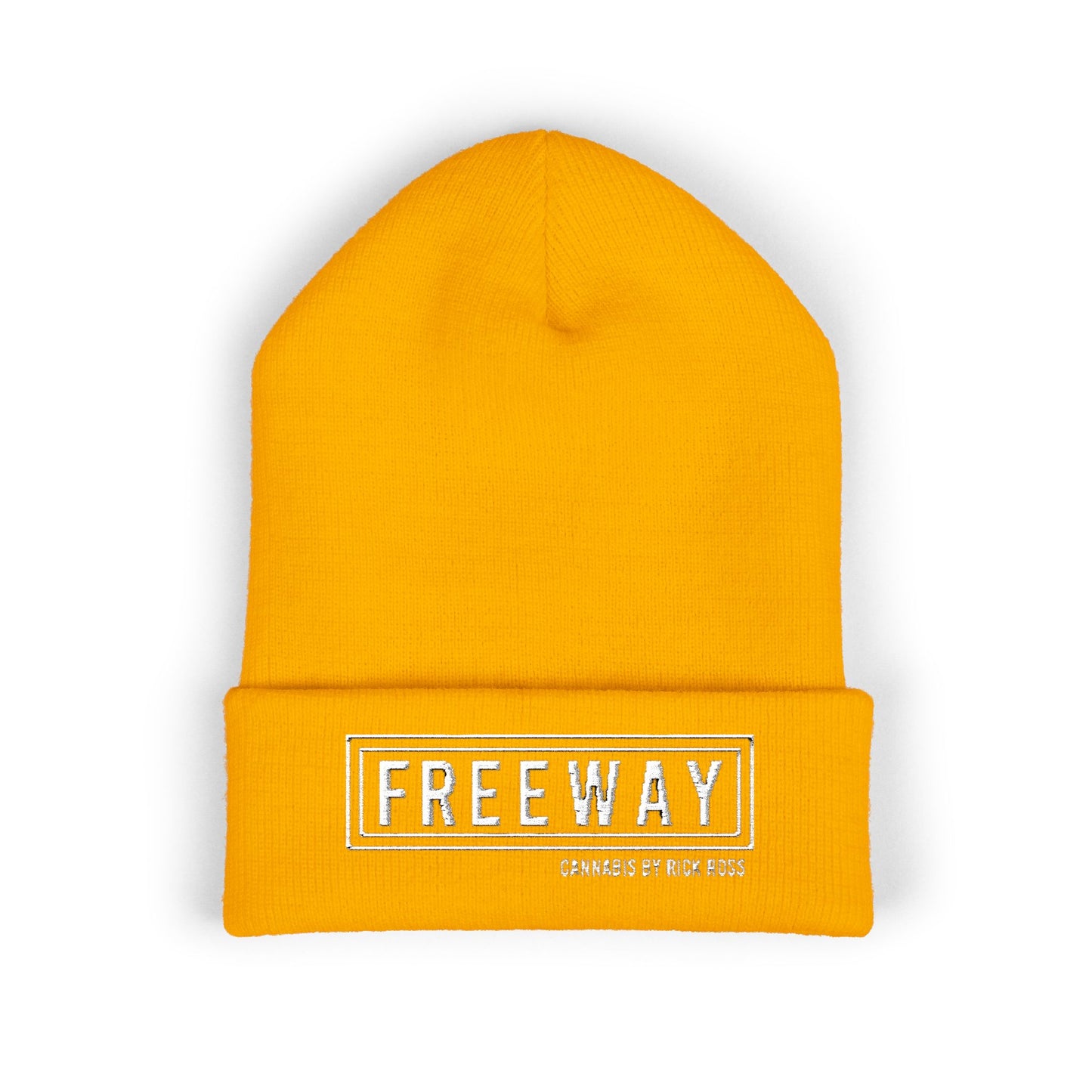 Embroidered "FREEWAY" Cuffed Beanie – Classic Knit Winter Hat