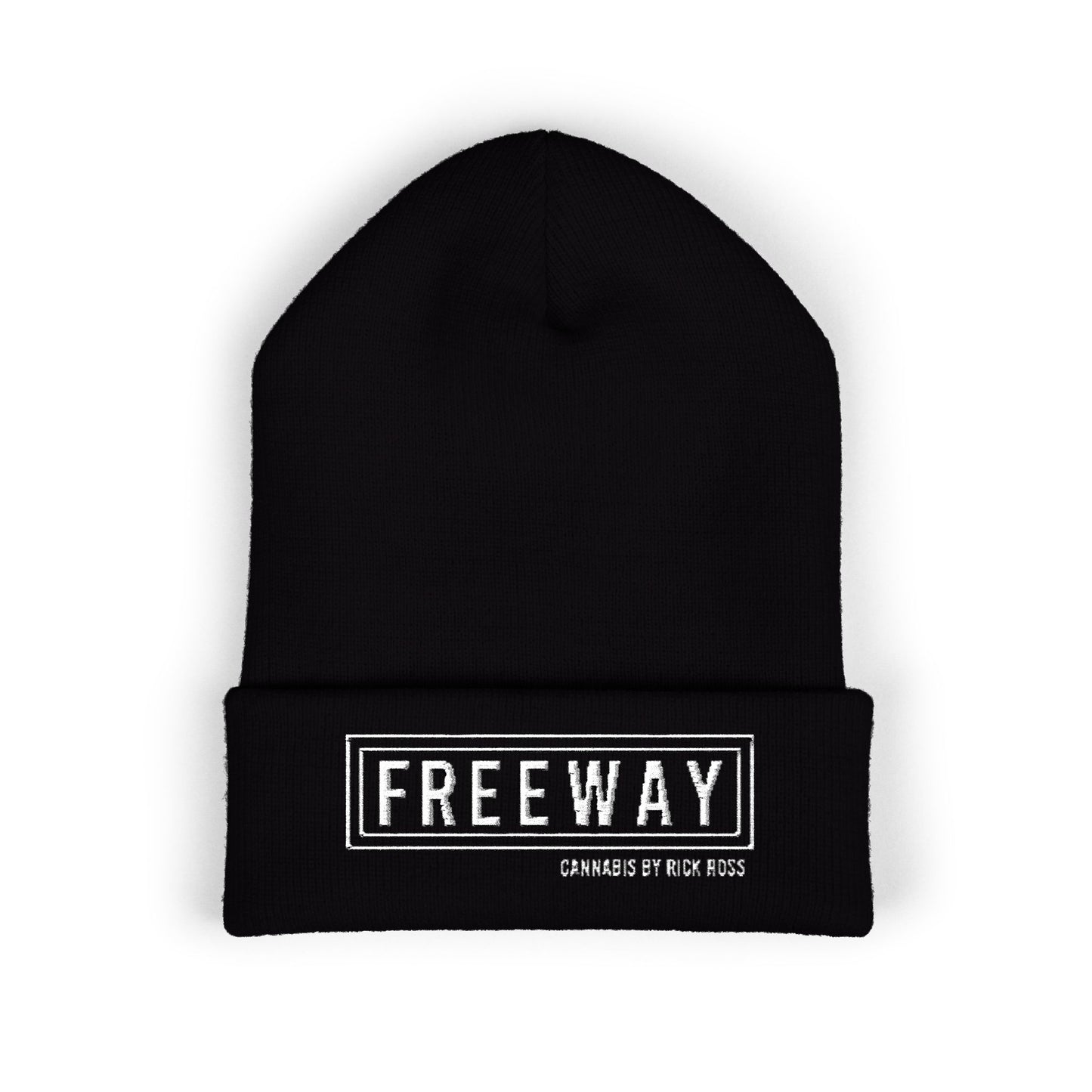 Embroidered "FREEWAY" Cuffed Beanie – Classic Knit Winter Hat