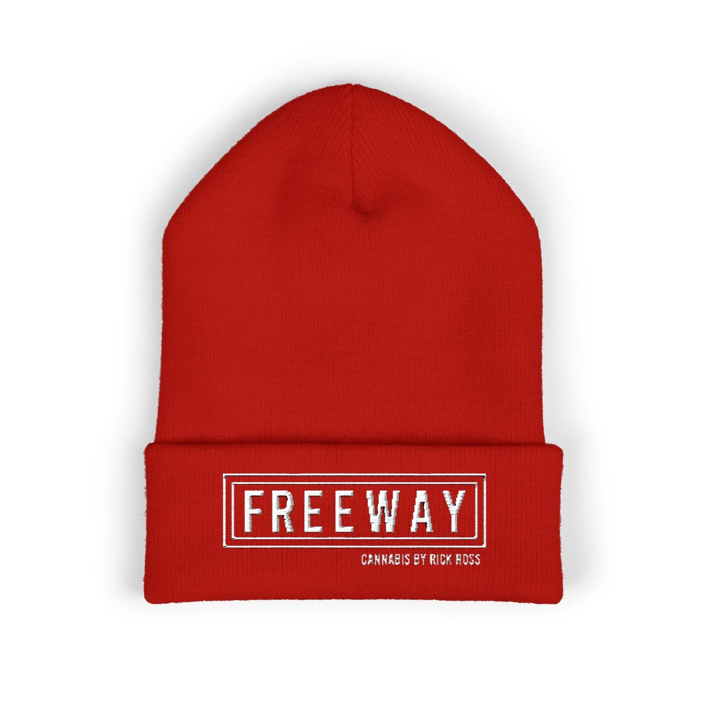Embroidered "FREEWAY" Cuffed Beanie – Classic Knit Winter Hat