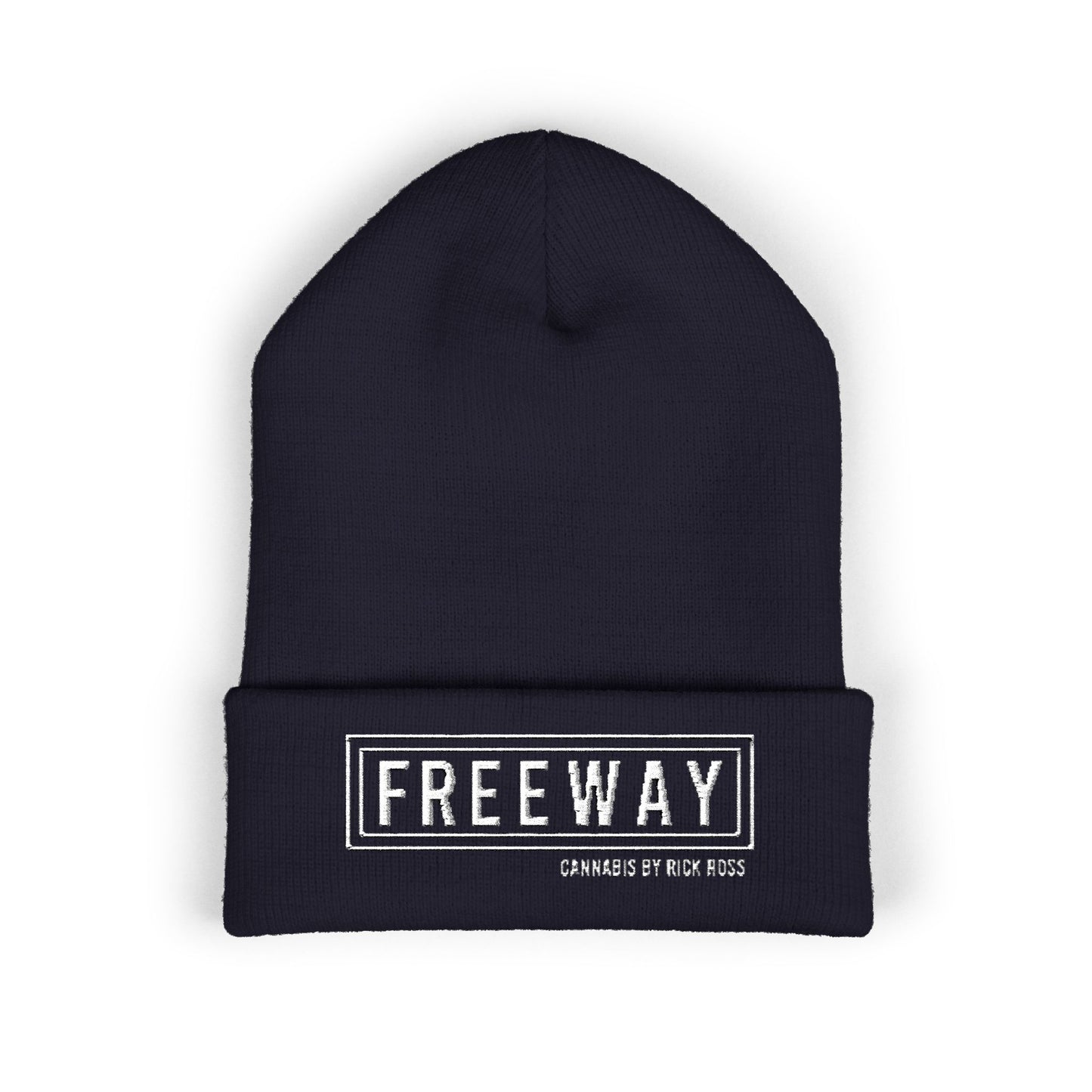 Embroidered "FREEWAY" Cuffed Beanie – Classic Knit Winter Hat