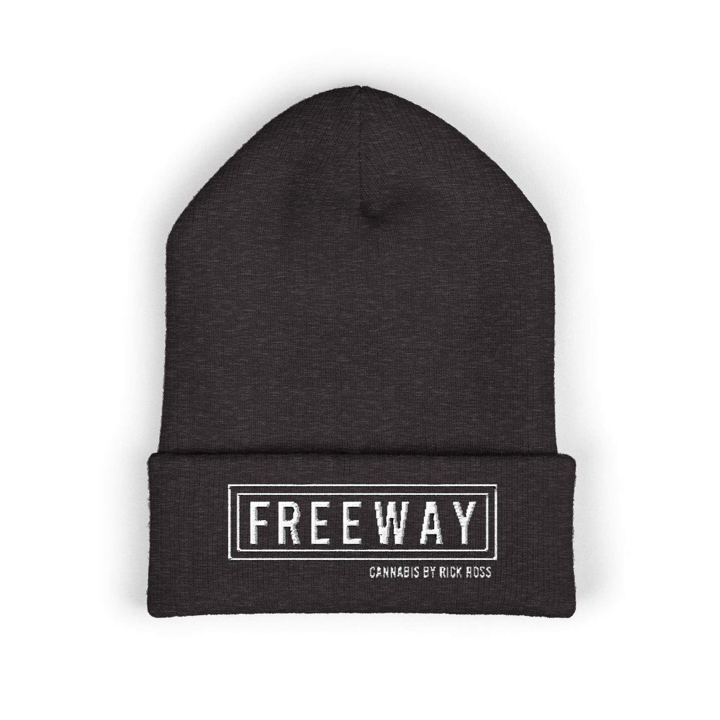 Embroidered "FREEWAY" Cuffed Beanie – Classic Knit Winter Hat